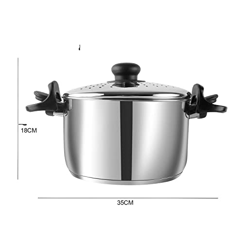 Vinod Stainless Steel Pasta/Noodle Pot with Strainer Lid, Sturdy Lockable Virgin Bakelite Handles,4 litres,Induction Friendly 2 Year Warranty, Silver