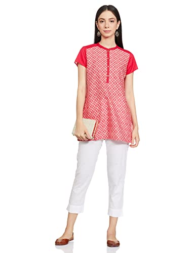 Aurelia Women's Cotton Regular Kurti (20CRA30255-502765_Skipetrol Red_L)