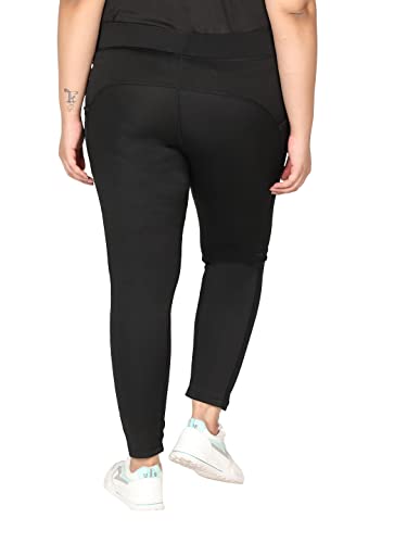 CHKOKKO Women Plus Size Yoga Track Pants Gym Legging Tights Black Size 4XL