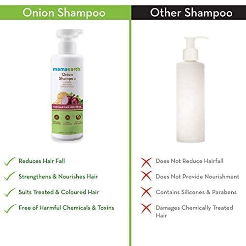 Mamaearth Onion Shampoo for Anti Hair Fall & Hair Growth with Onion Oil & Plant Keratin 400ml