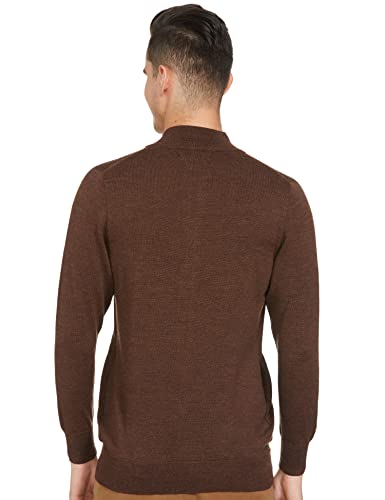 Monte Carlo Men's Pure Wool Classic Cardigan Sweater (1220539FZ_Burnt Umber_S)