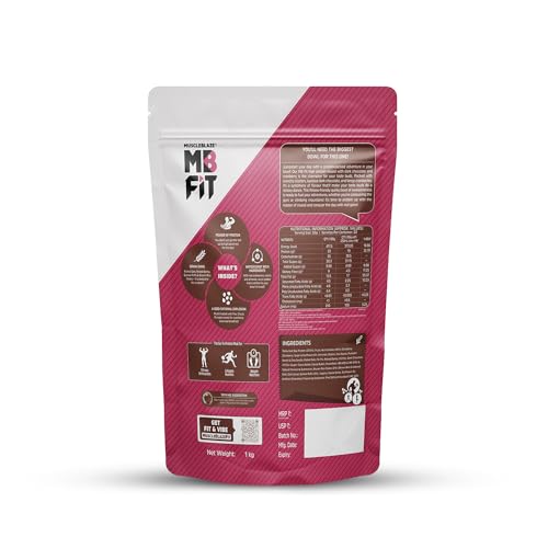 MuscleBlaze Fit High Protein Muesli 1 kg, Dark Chocolate & Cranberry, 22 g Protein, Almonds & Super Seeds, Protein Breakfast Cereals