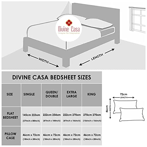 Divine Casa 144 TC Cotton Rocca Print Mix N Match Bedsheet Set for Double Size Bed Durable Sheets - Love Bird