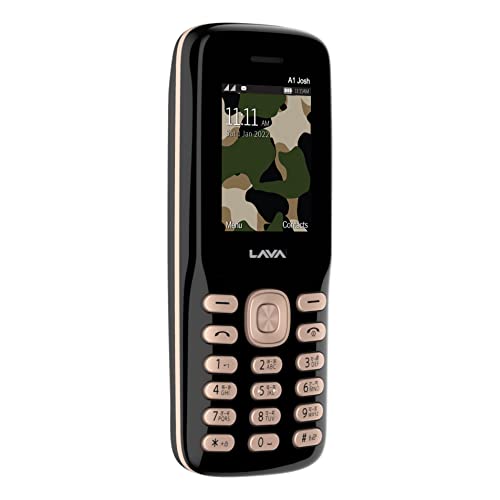 Lava A1 Josh with BOL Keypad Mobile, Bolne wala Phone, Message Speak, Caller Speak, Number Speak, 1000mAh Battery Black Gold