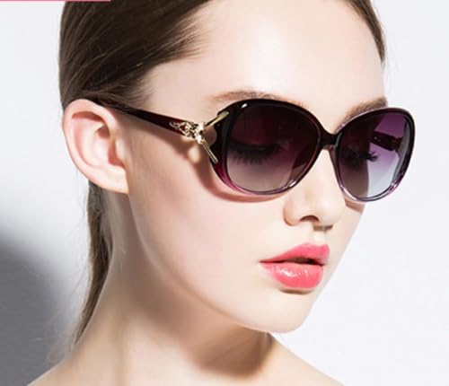 ELEGANTE Sunglasses for Women Fashion Ladies Shades Wrap Frame Trendy Stylish Sun Glasses UV Protection (C3 - PURPLE)