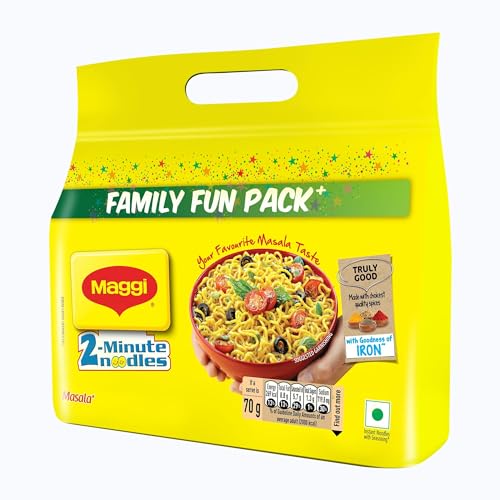 MAGGI 2-minute Instant Noodles, Masala Noodles with Goodness of Iron, Made with Choicest Quality Spices, Favourite Masala Taste, 560g