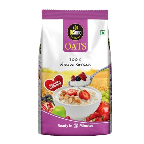 DiSano Oats, 1kg, Natural Wholegrain, High in Protien and Fibre, Rolled Oats