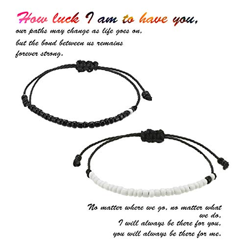 WILLBOND Pinky Couple Distance Matching Promise Friendship Bohemia Bracelet for College High School Graduate 2022 Graduation - 2 Piece For Women