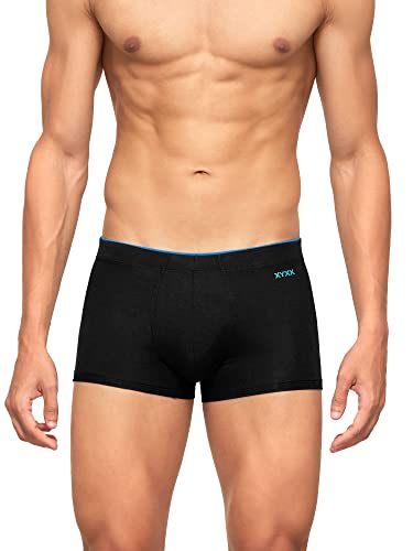 XYXX Men's Underwear Uno IntelliSoft Antimicrobial Micro Modal Trunk Pack of 2 (Coral Grey ; Black; M)