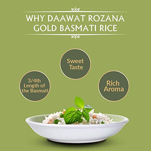 Daawat Rozana Gold, Naturally Aged, Rich Aroma,Perfect Fit for Everyday Consumption Basmati Rice, 5 Kg