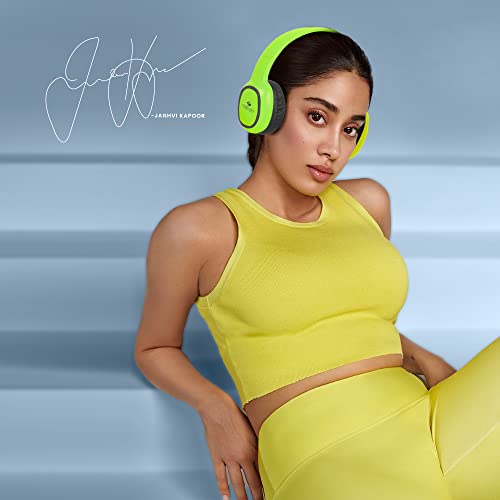 ZEBRONICS Thunder Bluetooth Wireless On Ear Headphone FM, mSD, 60hrs Playback with Mic (Neon Yellow)