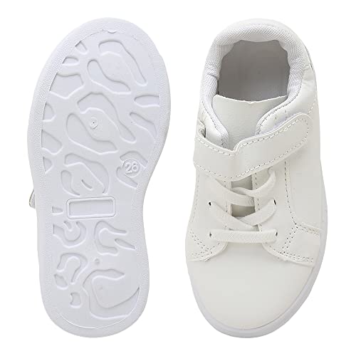 Hopscotch Girls TPR and Rubber Heart Print Athletic Shoes in Silver Color,UK:1.5 (XZY-4345299)