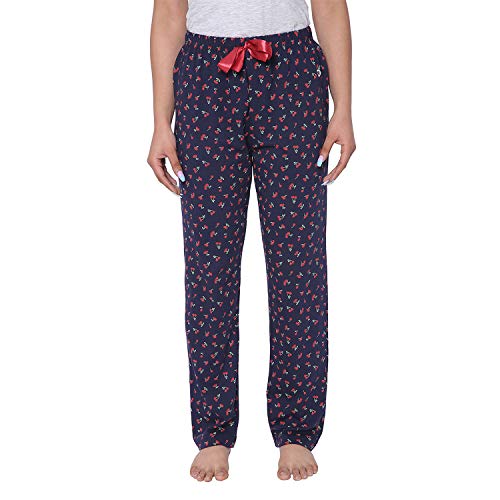 Real Basics Women's Cotton Printed Pyjama pack of 2(RB-W-PJ-S-P2-CoffeeCherryMulticolorS)