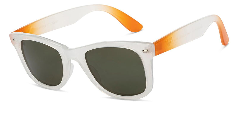 Vincent Chase By Lenskart | White Orange Green Full Rim Square | Branded Latest and Stylish Sunglasses | Polarized and 100% UV Protected | Men & Women | Large | VC S5147/P