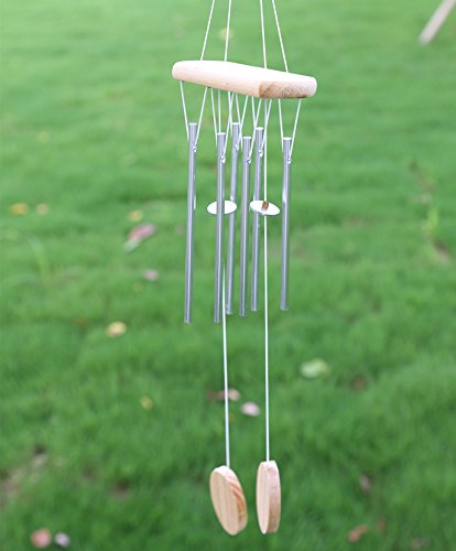 Discount4Product Wood Wind Chime Pipe Hanging (7 cm X 5 cm X 25 cm, Mt122-White, Multicolor)