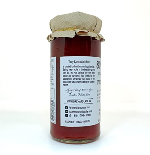 Orchard Lane Highest Fruit content MIXED FRUIT JAM - Rich in Calcium, Iron and Magnesium - Low Sugar | No Preservatives | For family and kids | Made with 7 different fruits | Glass bottle no plastic