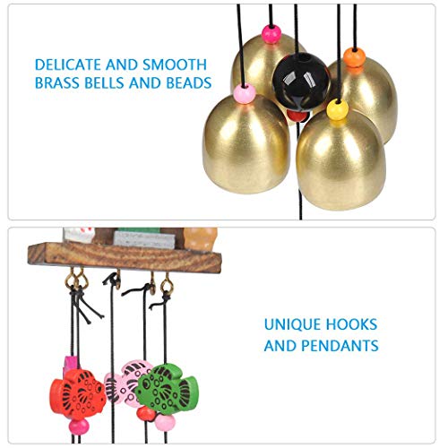 TIMESETL Wood Coper Wind Chime for Home Bedroom Balcony Garden Etc.. for (Decorate Item)