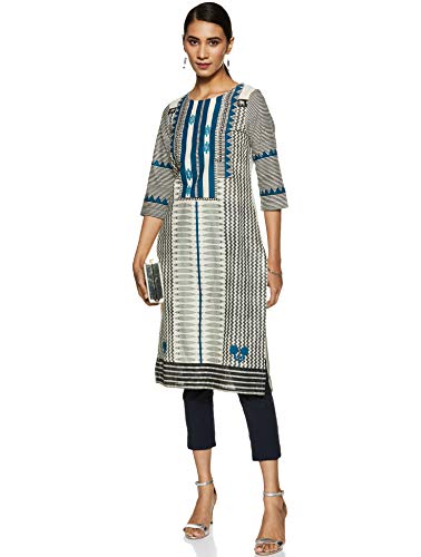 W for Woman Women's Cotton Kurta (18AUW17892-59506_Off White_2XL (16))