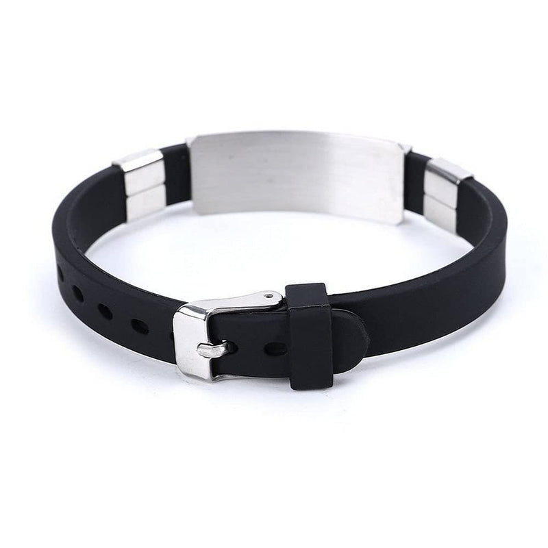 University Trendz BTS Signature Printing Stainless Steel Silicon Wristband Unisex adult Bracelet