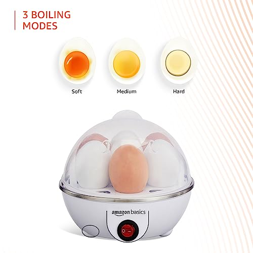 Amazon Basics Electric Egg Boiler | 3 Boiling Modes | Automatic Operation | Overheat Protection