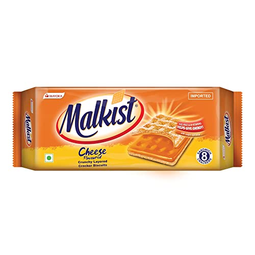 Malkist Cheese Flavoured Cracker Biscuits - 144g (Jumbo Pack)- Pack of 4