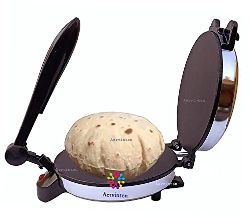 Aervinten Roti Maker Electric Automatic | chapati Maker Electric Automatic | Roti Maker Non Stick PTEE Coating Roti/khakhra/Paratha Maker - Stainless Steel Body]FG56