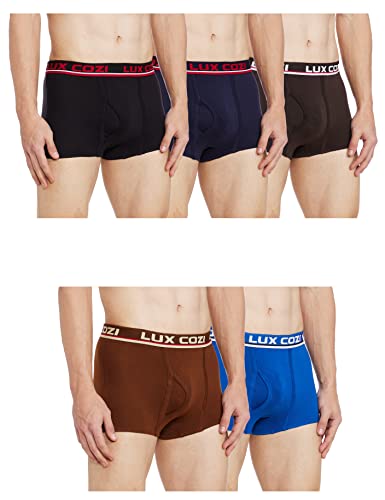 Lux Cozi Men's Cotton Boxers (Pack of 5) (8904209873286_COZI_Bigshot_SLP_DRW_85_Assorted) (Color & Prints May Vary)