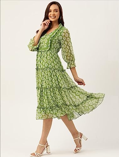 J B Fashion Dresses for Women || Western Dresses for Women || Dress for Women || Dresses (689-690) (XL, Green)