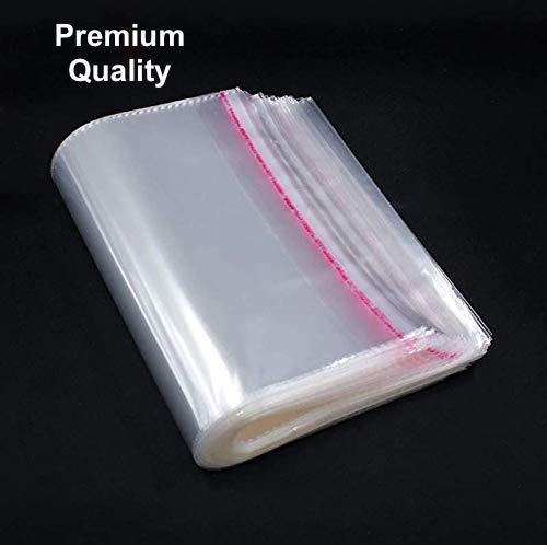 mastBus Plastic Transparent Polythene Bags for Saree Packing, Large (14x18 inch, Pack of 50, Plastic)