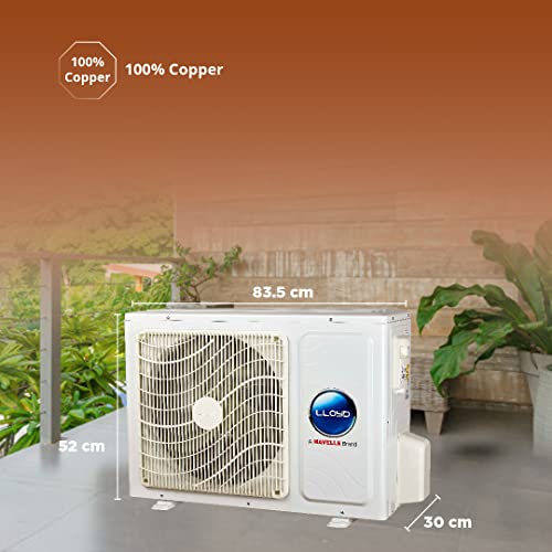 Lloyd 1.0 Ton 2 Star Fixed Speed Split AC (Copper, Anti-Viral + PM 2.5 Filter, 2023 Model, White, GLS12C2XWASD)