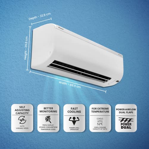 Daikin 1.5 Ton 3 Star Inverter Split AC (Copper, PM 2.5 Filter, Triple Display, Dew Clean Technology, Coanda Airflow, 2023 Model, MTKL50U, White)