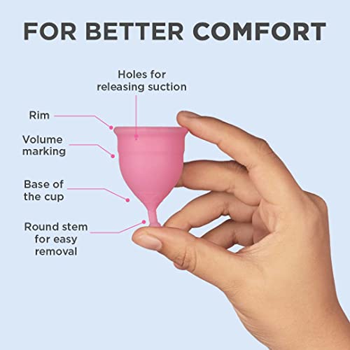 PEESAFE Reusable Menstrual Cup for Women | Large Size with Pouch|Ultra Soft, Odour and Rash Free|100% Medical Grade Silicone |No Leakage | Protection for Up to 8-10 Hours | US FDA Registered,Pack of 1