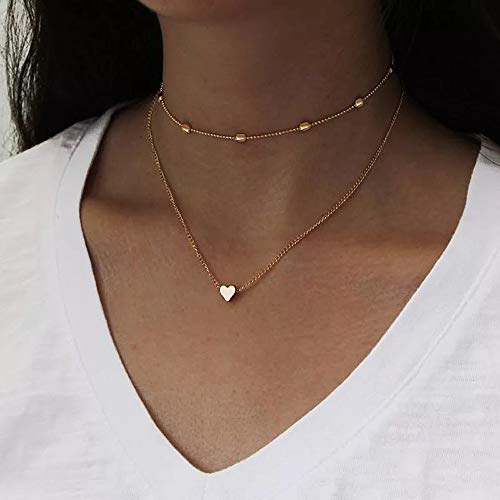 Shining Diva Fashion Stylish Multilayer Chain Pendant Necklace For Women And Girls (12450Np), Gold