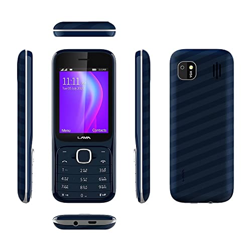 Lava Gem Power (Blue Chrome) - Dual sim Keypad Mobile with 2.8" Big Screen, Smart AI Battery and Auto Call Recording