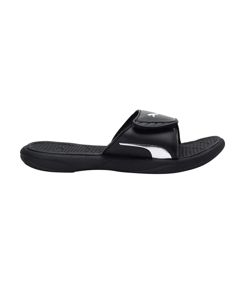 Puma Women's Royalcat Comfort WNS Black Silver Slides-7 Kids UK (37228101)