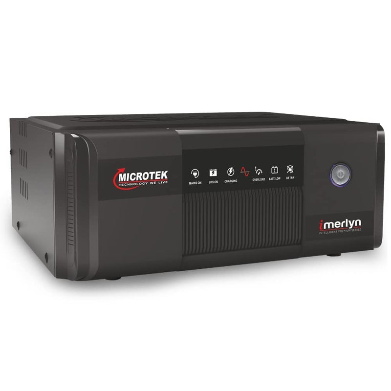 Microtek iMerlyn 1250 Advanced Digital 1100VA/12V Inverter, Support 1 Battery with 2 Year Warranty for Home, Office & Shops