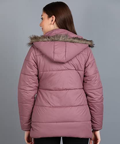 Ellipse Jacket For Girls Women’s Stylish Solid Color Jacket Quilted Jacket Full Sleeves Casual Winter Jacket Girls Winter Wear Jacket for Travelling (Purple, XL)