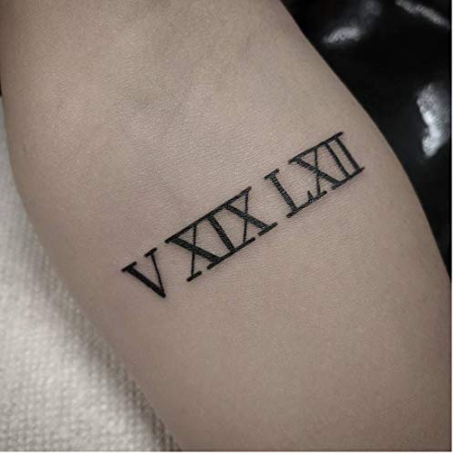 Voorkoms® Roman Number tattoo Men Women Waterproof Temporary Body Tattoo