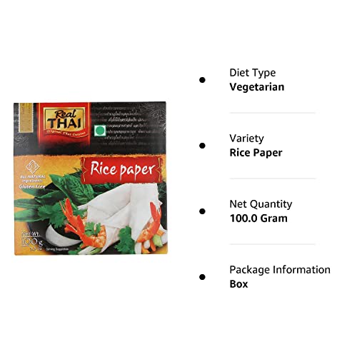 Real THAI Original Thai Cuisine Nottacia Rice Gluten Free Rice Paper 16cm, 100g., Yellow & Black