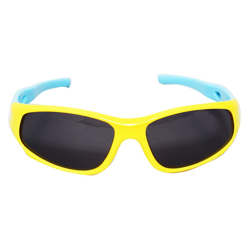 Amour Unisex Wrap-Around Sport Sunglasses for Boy's/Girl's/Kid's for ager (5-8 years) (Medium, Yellow & Blue) Yellow::Blue