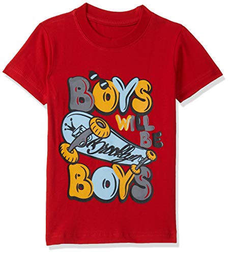 T2F Boy's Solid Regular Fit T-Shirt (10_Multicolor 2 2 3 Years)