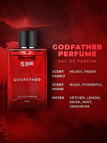 Beardo Godfather Perfume for Men, 100ml | Aromatic, Spicy Perfume for Men Long Lasting | Date night fragrance, Body Spray for Men, Ideal gift for men