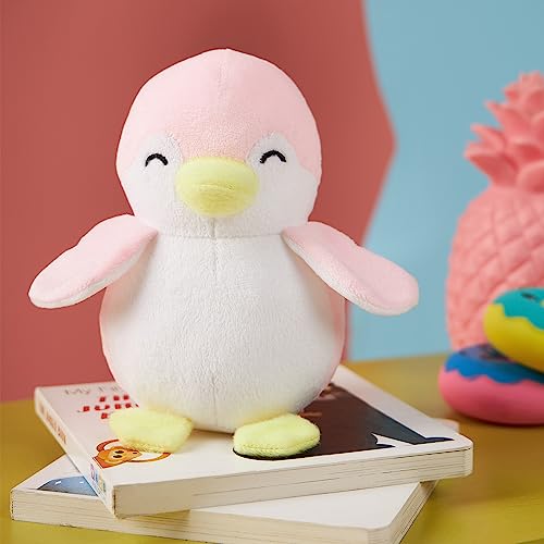 Amazon Brand - Jam & Honey Penguin, Plush/Soft Toy for Boys, Girls and Kids, Super-Soft, Safe, Great Birthday Gift (Pink and White, 17 cm)