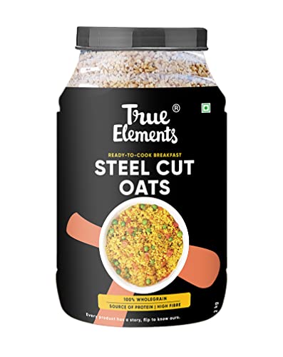 True Elements Steel Cut Oats 2kg - Diabetic Friendly | Gluten Free Oats | Breakfast Cereal | Diet Food