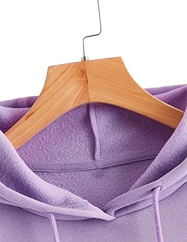 JUNEBERRY Women Sweatshirt with Hoodies, Fleece Material Full Sleeves Jumper Women Winter Wear, Hooded Neck Regular Fit Long Sleeve Womens Sweatshirt, Winter Wear for Women Lilac