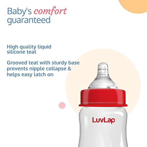 LuvLap Anti-Colic Wide Neck Natura Flo Baby Feeding Bottle, 150ml, New Born/Infants/Toddler Upto 3 Years, BPA Free