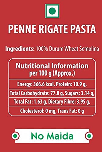 Del Monte FoodCraft Penne Pasta, 100% Durum Wheat Semolina, 1kg