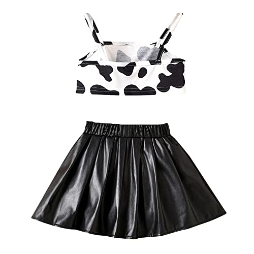 Hopscotch Girls Polyester Animal Print Blouse and Skirt Set in Black Color For Ages 4-5 Years (GOE-4130236)