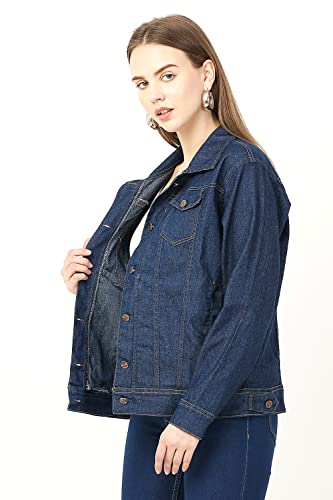 stylemyth - fashion point Women Solid Denim Blue Full Sleeve Casual Jacket (mye11-3XL)