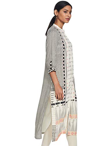 W for Woman Women's Synthetic Kurta (18AUW17468-59519_White_2XL (16))